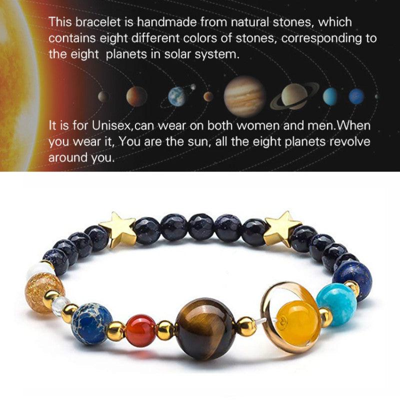 Milky Way Natural Stone Crystal Beads Eight Planets Galaxy Solar System  Bracelet | eBay