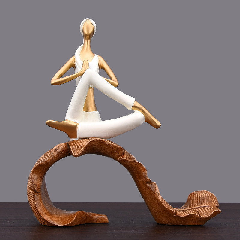 Yoga Asanas Handpainted Sculpture