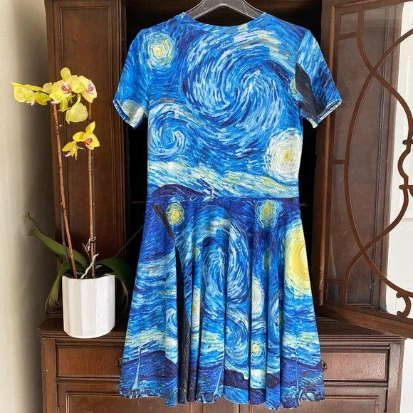 Van Gogh Starry Night Slim Fit Dress