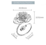 Poppies Flower Silver Ring - PAP Art Store