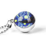 Starry Night Glass Dome Necklace - Art Store