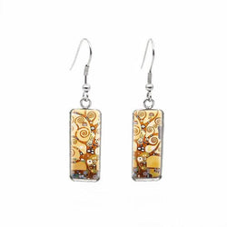 Gustav Klimt Artworks Glass Earrings - PAP Art Store