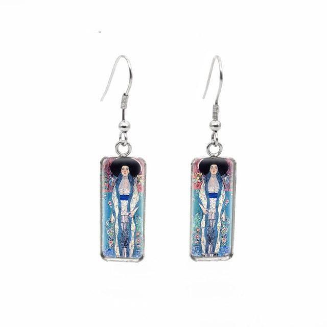 Gustav Klimt Artworks Glass Earrings - PAP Art Store