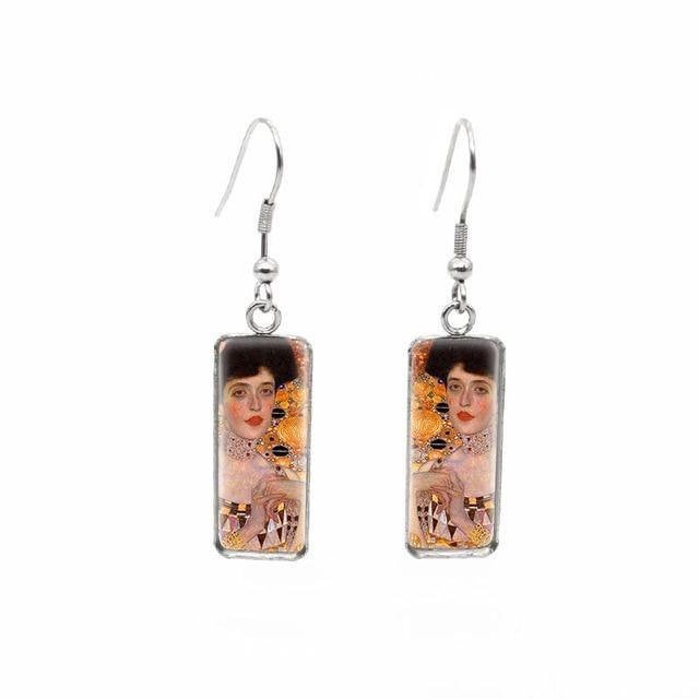 Gustav Klimt Artworks Glass Earrings - PAP Art Store