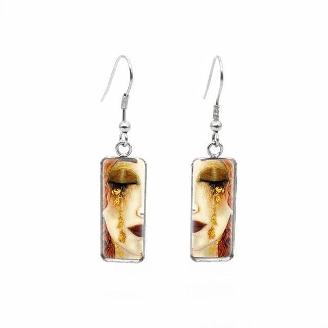 Gustav Klimt Artworks Glass Earrings - PAP Art Store
