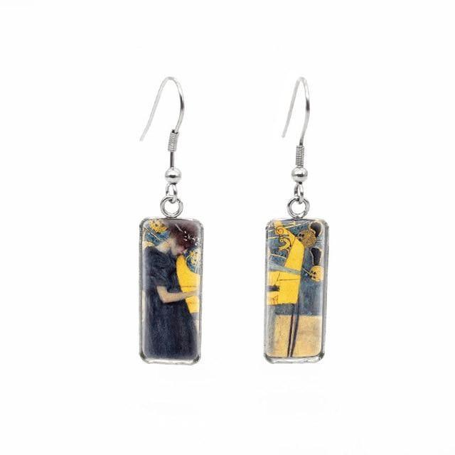 Gustav Klimt Artworks Glass Earrings - PAP Art Store
