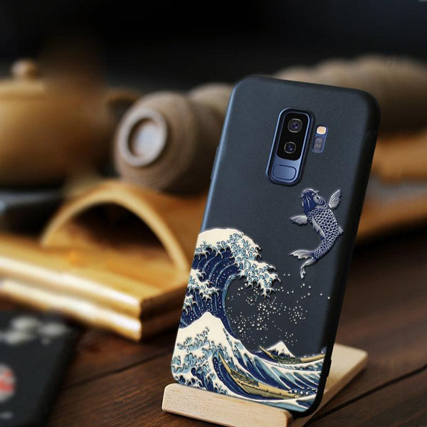 Embossed 'The Great Wave off Kanagawa' Samsung Cases - PAP Art Store