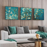 Van Gogh 'Almond Blossom Tree' 3 Panels Wall Art - PAP Art Store