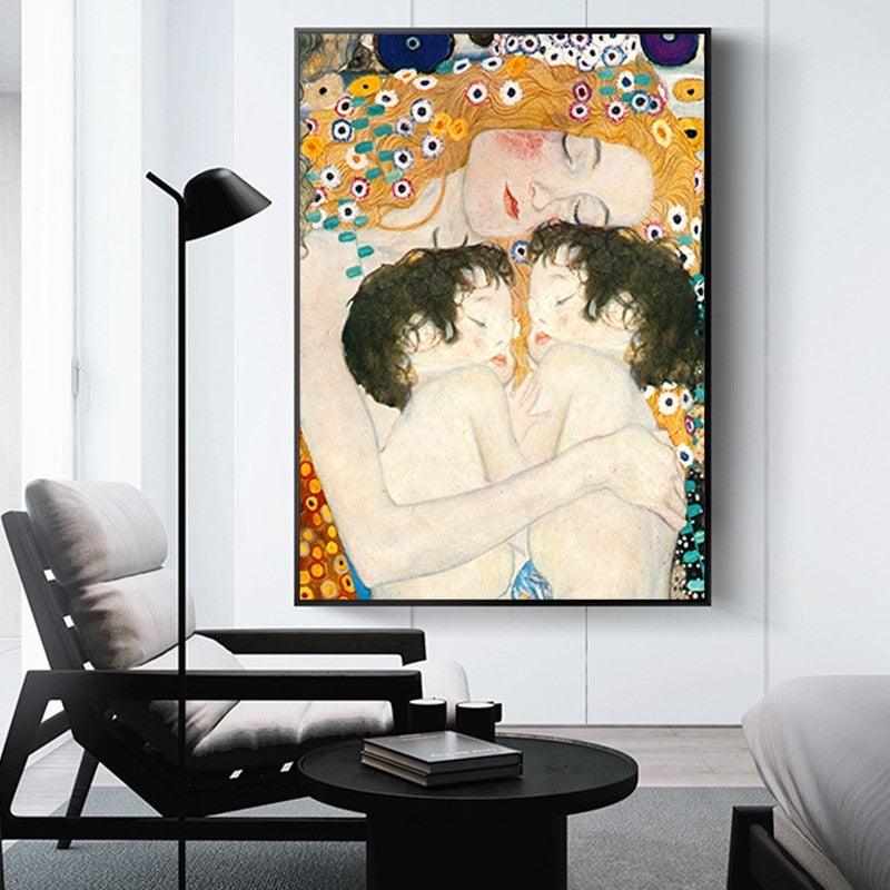 Gustav Klimt 'Mother and Child Twins' Wall Art Print - PAP Art Store