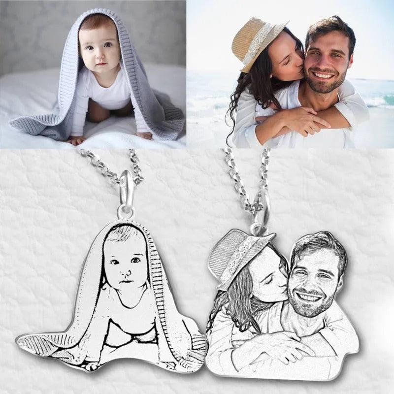 Custom Family Photo Engrave Necklace - PAP Art Store