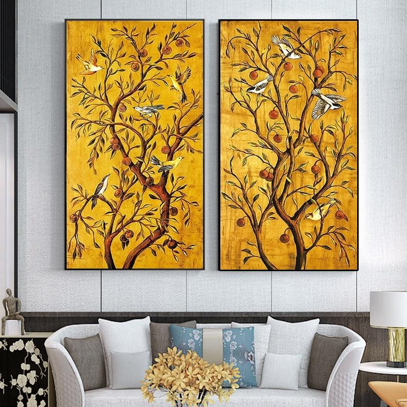 Fortune Tree and Birds Wall Art Print - PAP Art Store