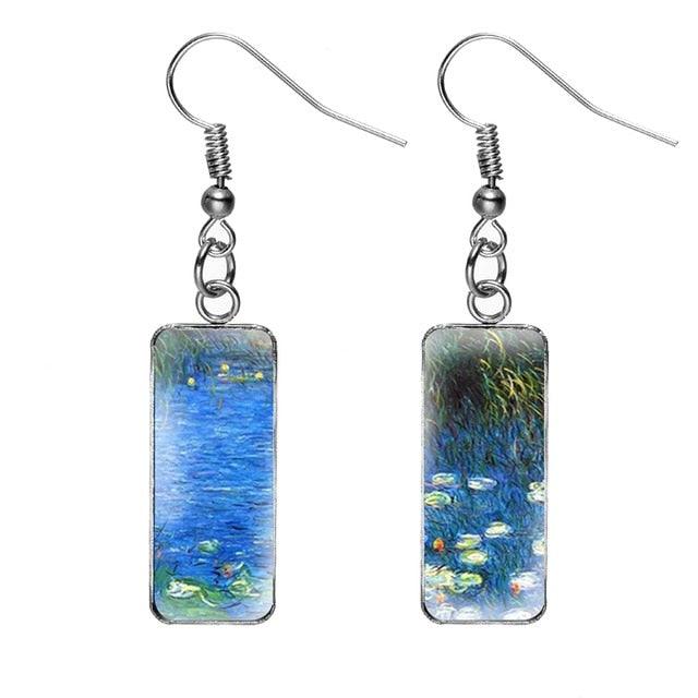 Claude Monet Artwork Glass Earrings - PAP Art Store