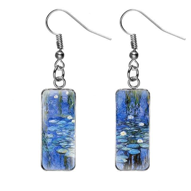 Claude Monet Artwork Glass Earrings - PAP Art Store
