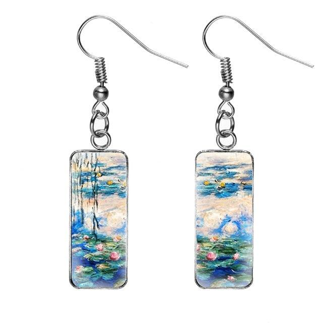 Claude Monet Artwork Glass Earrings - PAP Art Store