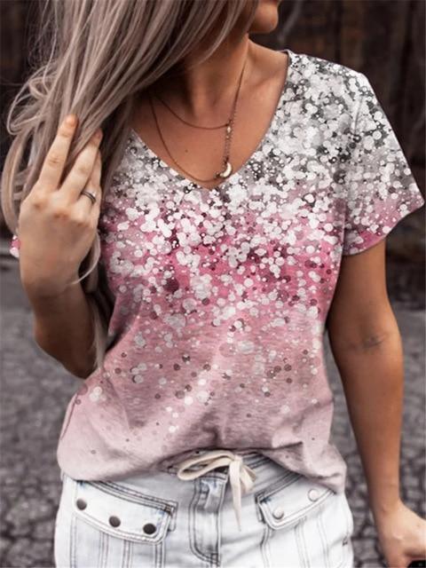 Floral V Neck Floral-print Tops - PAP Art Store