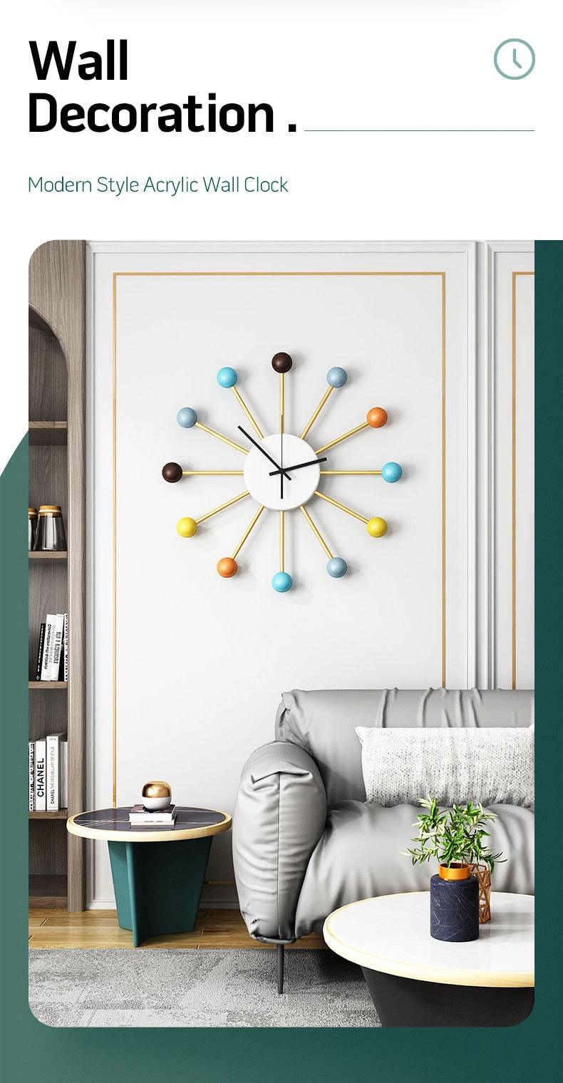 Contemporary Nordic Wooden Balls Wall Clock - PAP Art Store