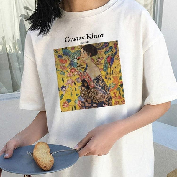 'Lady with a Fan' Klimt T-Shirt - PAP Art Store