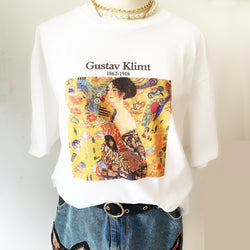 'Lady with a Fan' Klimt T-Shirt - PAP Art Store