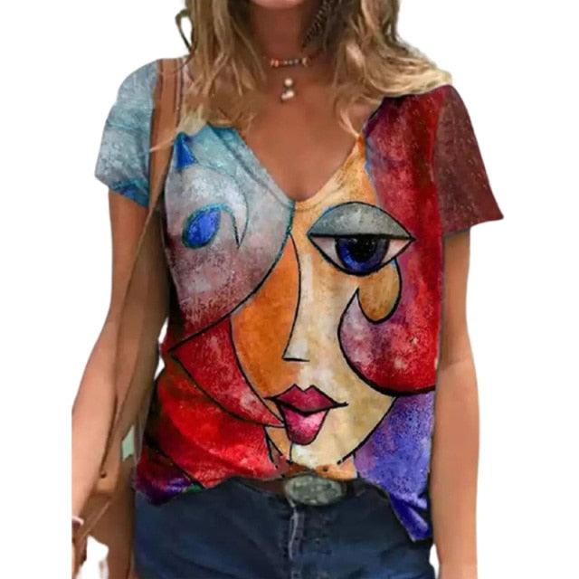 Colorful Face Art T shirts - PAP Art Store