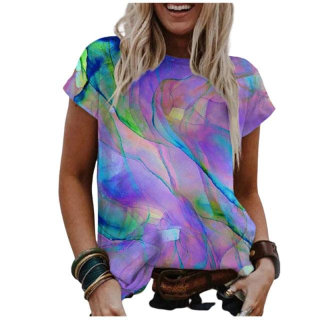 Gradient Tie-dye Print T-Shirt - PAP Art Store