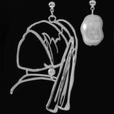 Girl With A Pearl Earring Lines Earrings - PAP Art Store