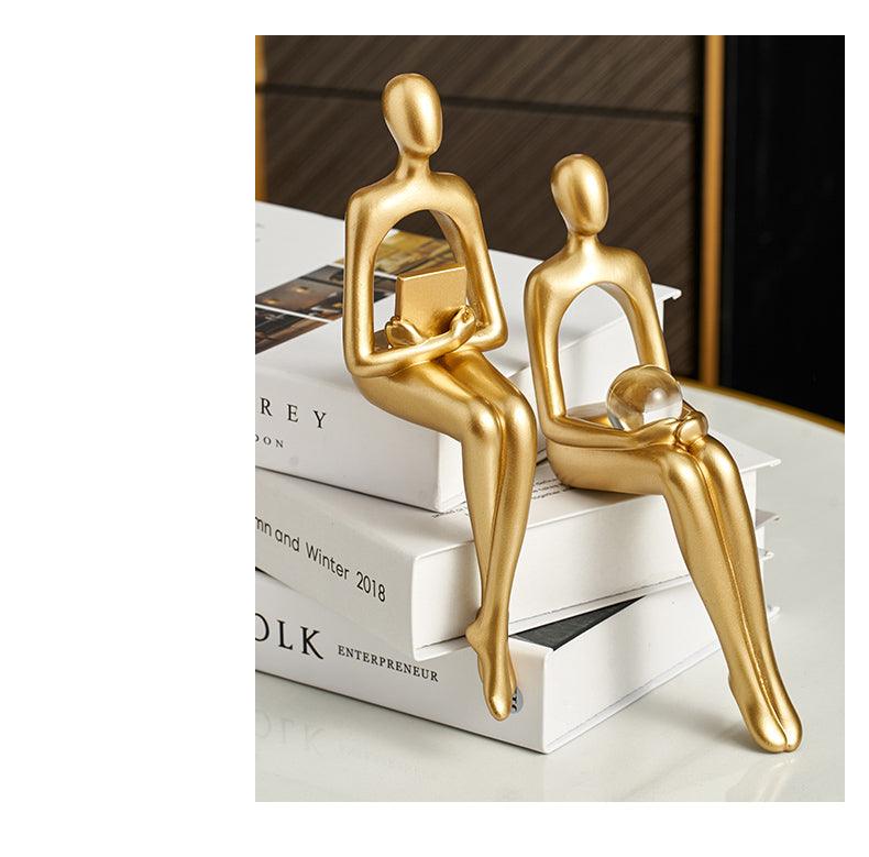 Modern Abstract Gold Resin Figurines - PAP Art Store