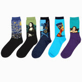 Novelty Retro Oil Paintings Art Socks 5 Pairs/Set - Art Store
