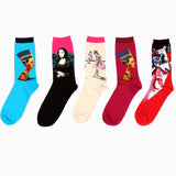 Novelty Retro Oil Paintings Art Socks 5 Pairs/Set - Art Store