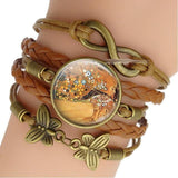 Gustav Klimt Infinity Leather Charm Bracelets - Art Store