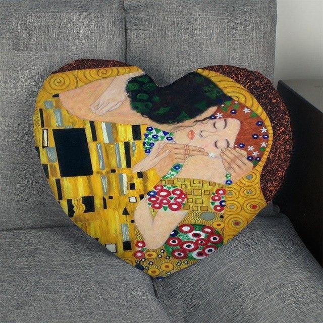 Gustav Klimt Artworks Heart Shape Pillow Cover - Art Store