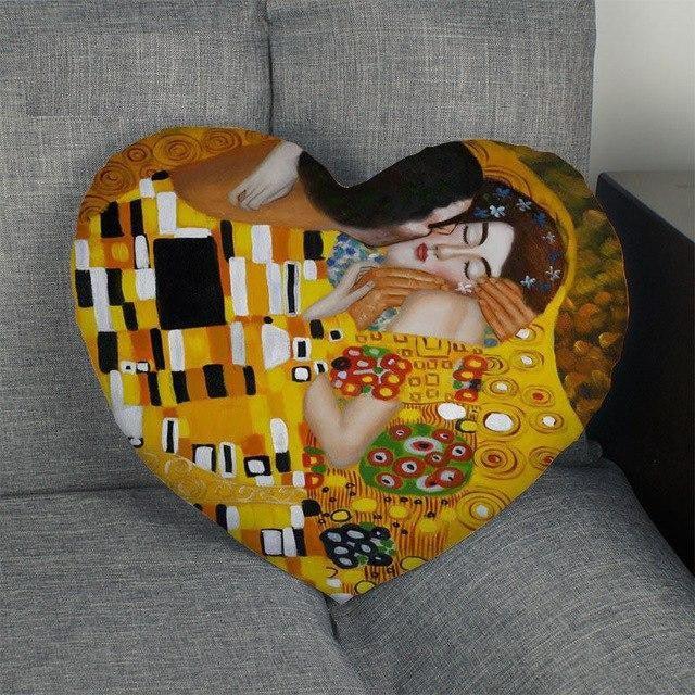 Gustav Klimt Artworks Heart Shape Pillow Cover - Art Store