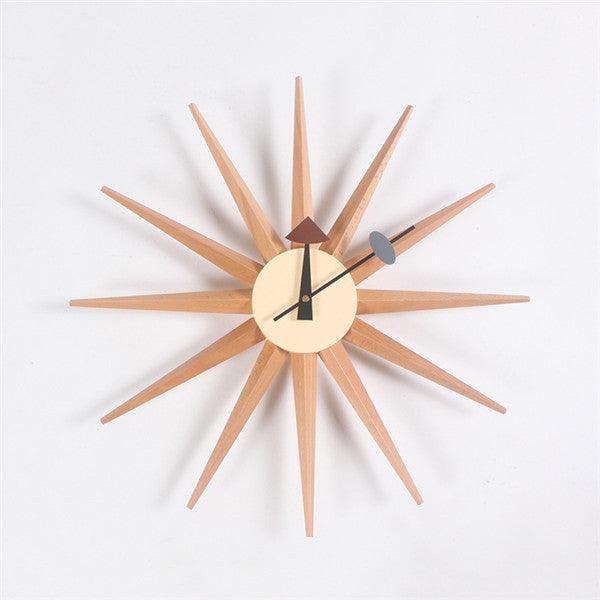 Sunburst Wood Wall Clock - PAP Art Store
