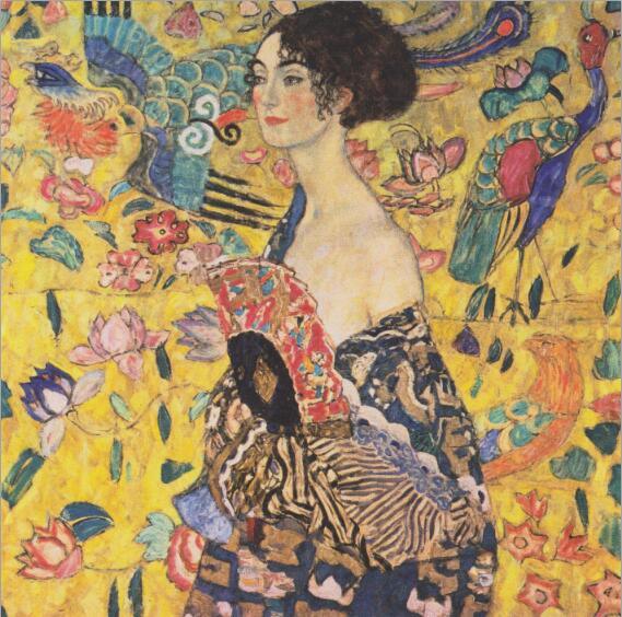Gustav Klimt 'Lady with a Fan' Wall Art - Art Store