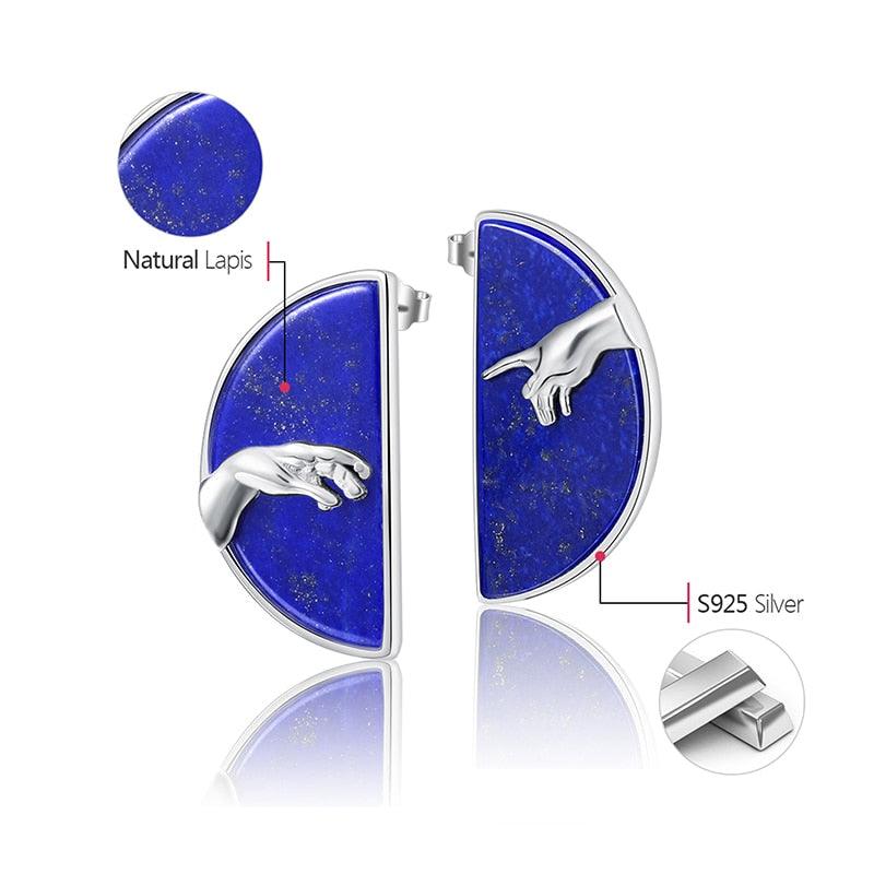 'The Creation of Adam' 925 Sterling Silver Earring - Art Store