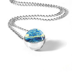 Starry Night Glass Dome Necklace - Art Store
